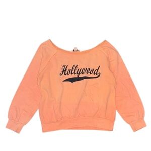 American Vintage off the shoulder peach HOLLYWOOD Long sleeve Orange Sweater